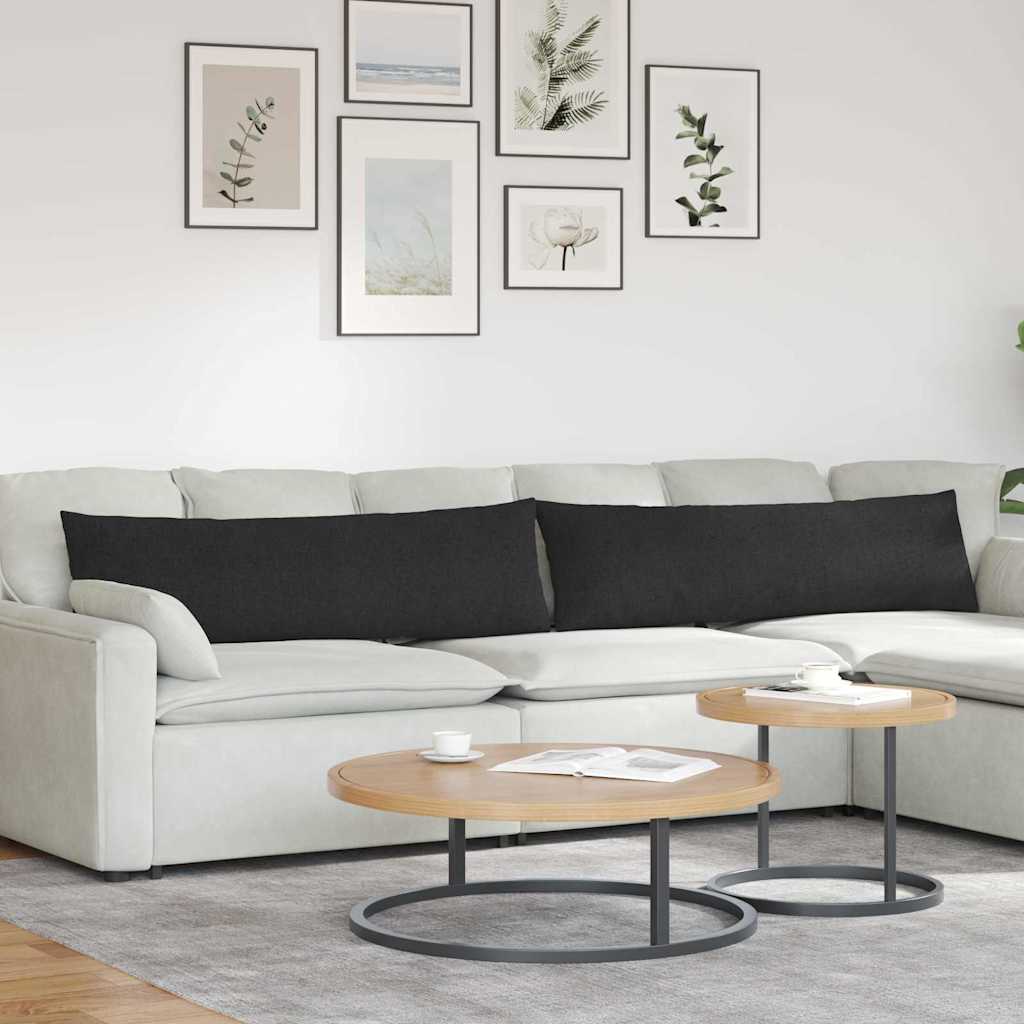 Vidaxl sofa kussens 2 pcs zwart 145 x 40 cm stof