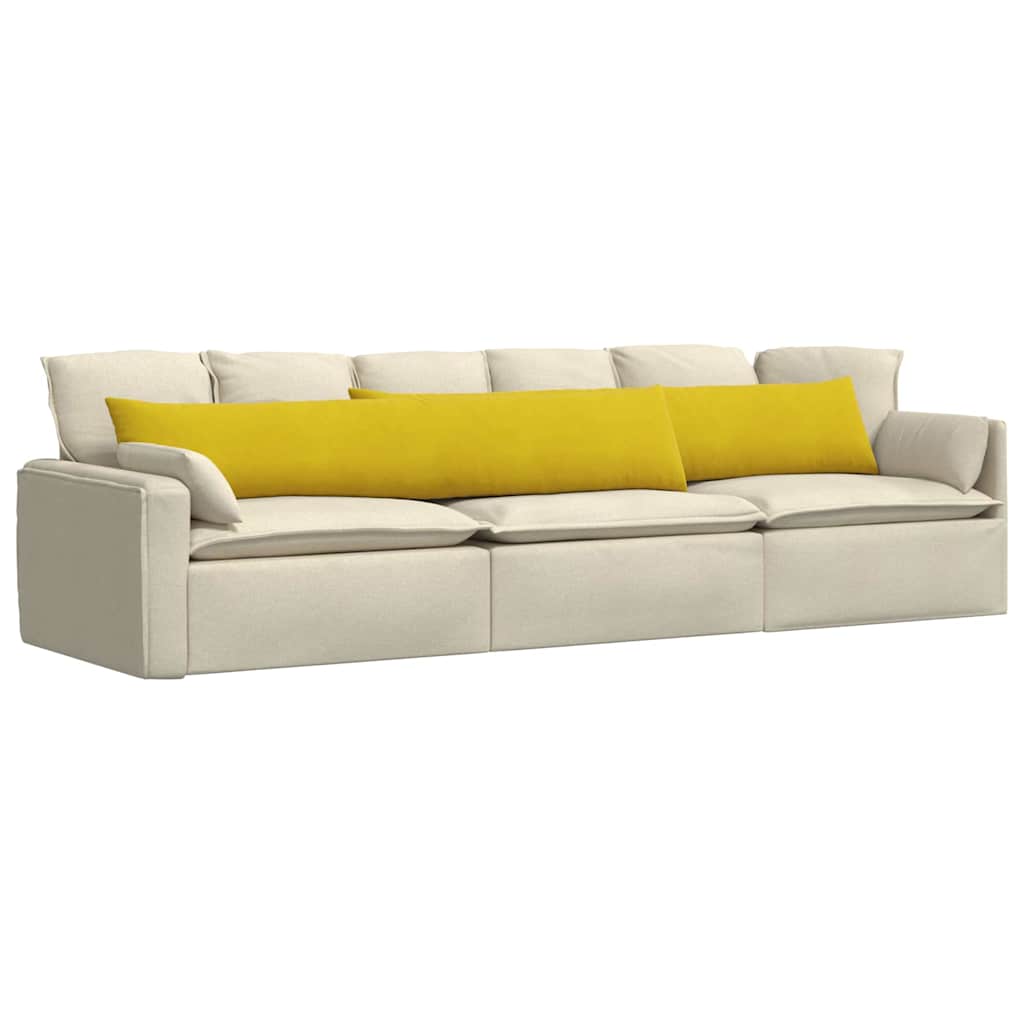 Vidaxl sofa kussens 2 stuks geel 200 x 40 cm cordstof