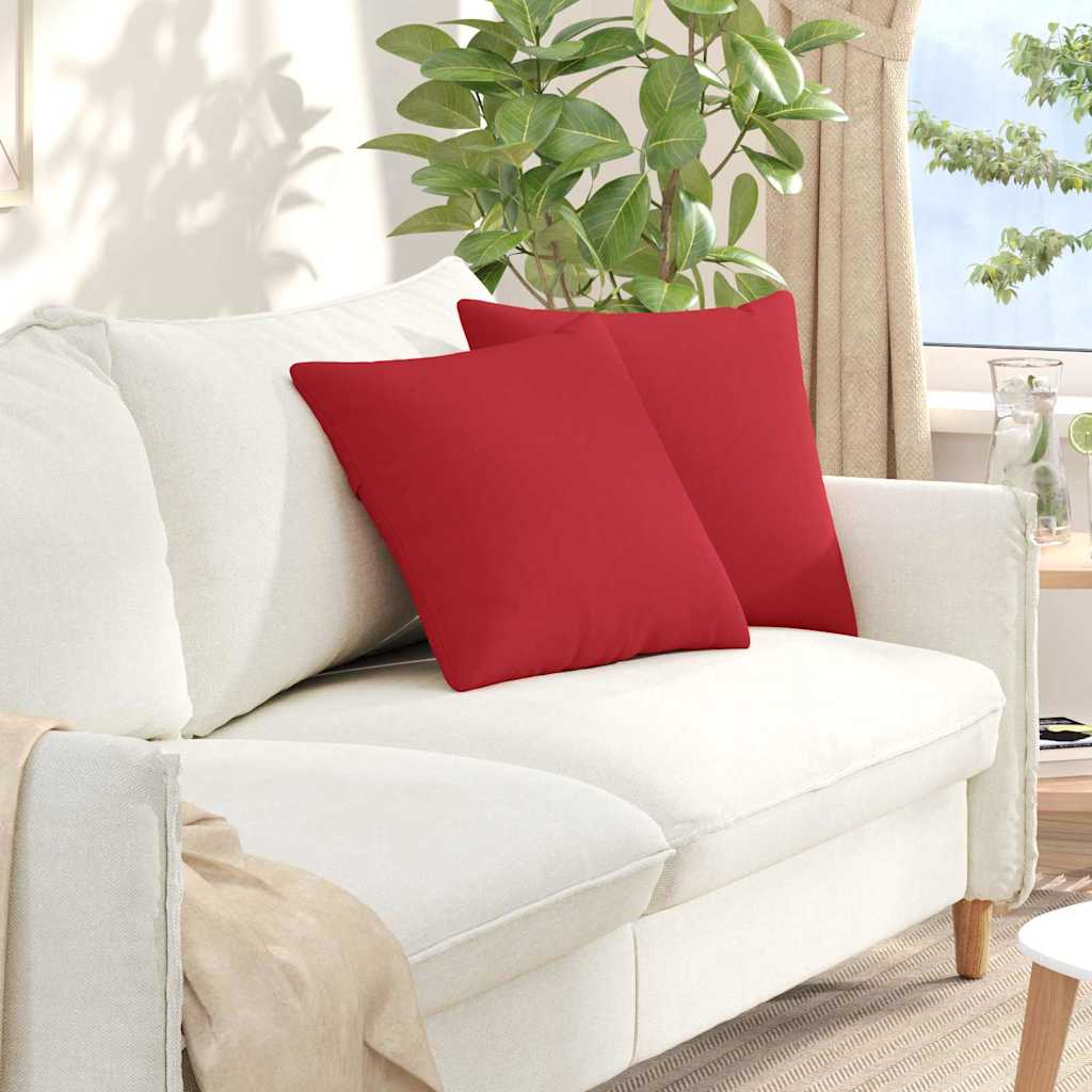 Vidaxl sofa kussens 2 pcs rood 45 x 45 cm stof