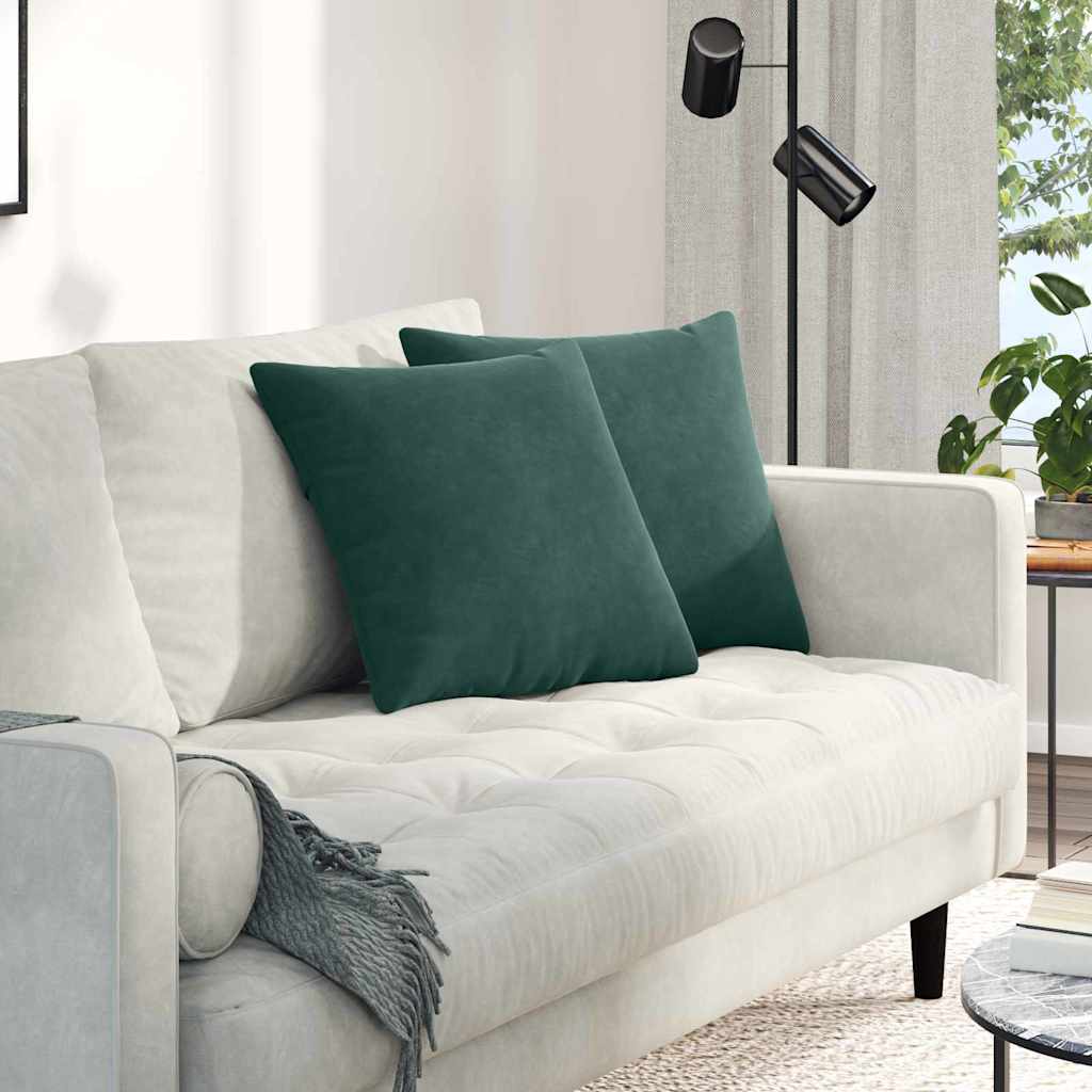 Vidaxl sofa kussens 2 stuks donkergroen 45 x 45 cm cordstof