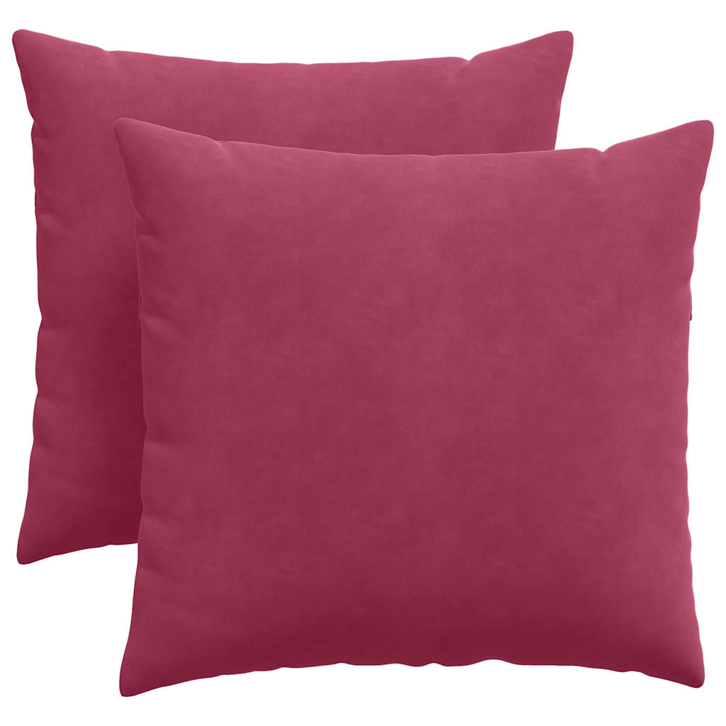 Vidaxl sofa kussens 2 stuks wijnrood 45 x 45 cm cordstof