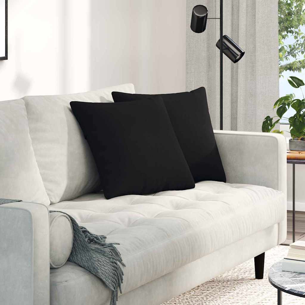 Vidaxl sofa kussens 2 stuks zwart 45 x 45 cm stof