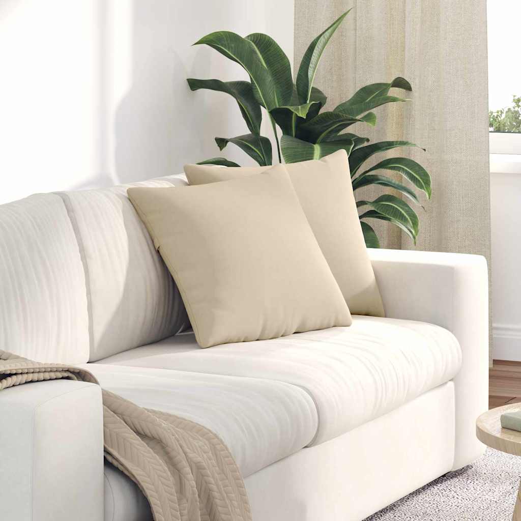 Vidaxl sofa kussens 2 stuks crème 45 x 45 cm stof