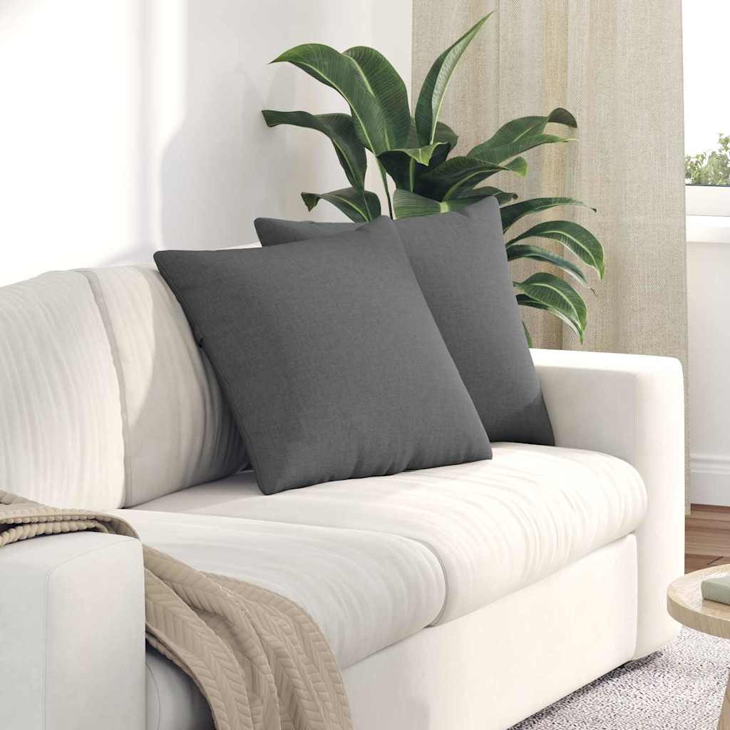 Vidaxl sofa kussens 2 pcs donkergrijs 50 x 50 cm stof