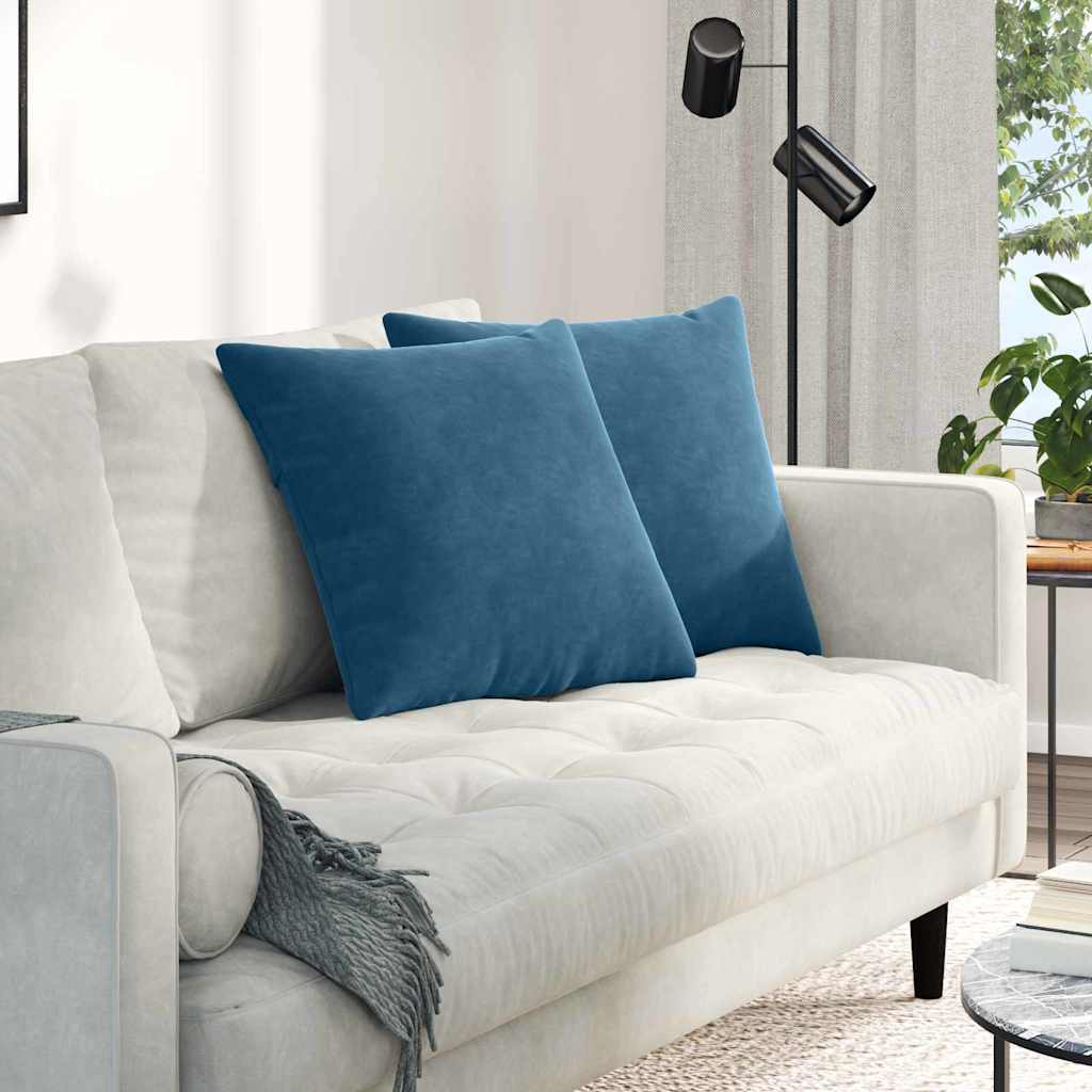 Vidaxl sofa kussens 2 stuks blauw 50 x 50 cm cordstof