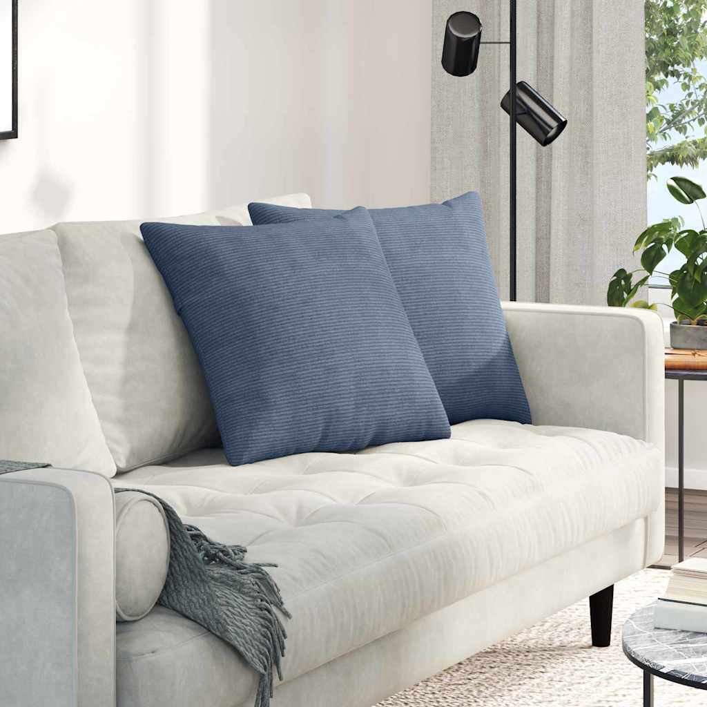 Vidaxl sofa kussens 2 stuks blauw 50 x 50 cm cordstof