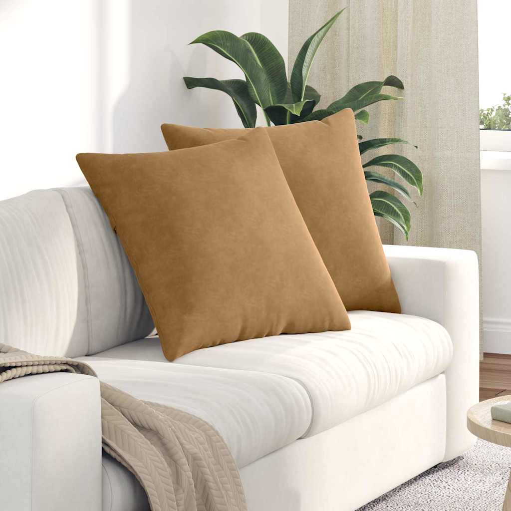 Vidaxl sofa kussens 2 stuks bruin 60 x 60 cm cordstof