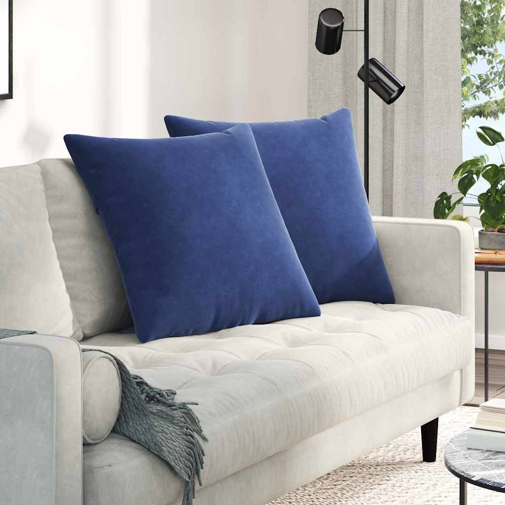 Vidaxl sofa kussens 2 stuks politieblauw 80 x 80 cm cordstof