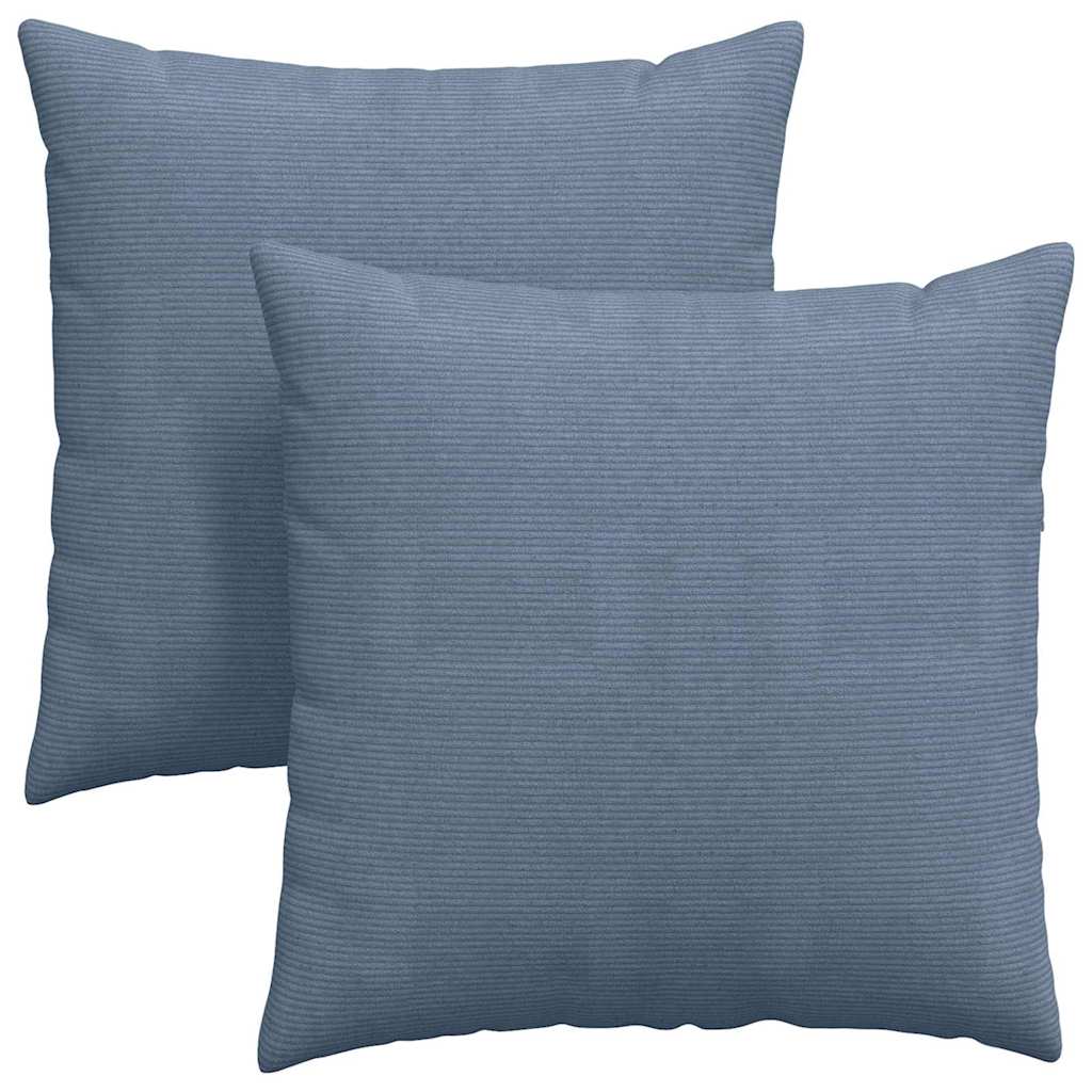 Vidaxl sofa kussens 2 stuks blauw 80 x 80 cm cordstof