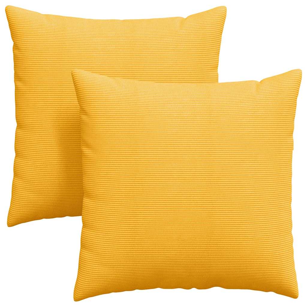 Vidaxl sofa kussens 2 stuks lichtgeel 80 x 80 cm cordstof