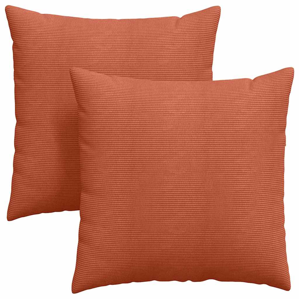 Vidaxl sofa kussens 2 stuks rood-oranje 80 x 80 cm cordstof