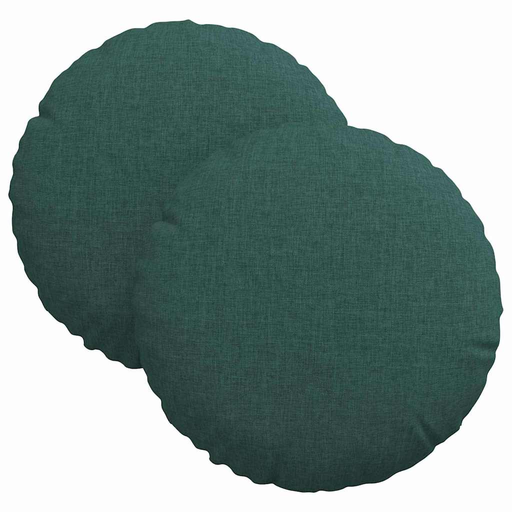 Vidaxl zitkussens 2 pcs donkergroen ø30 x 13 cm stof