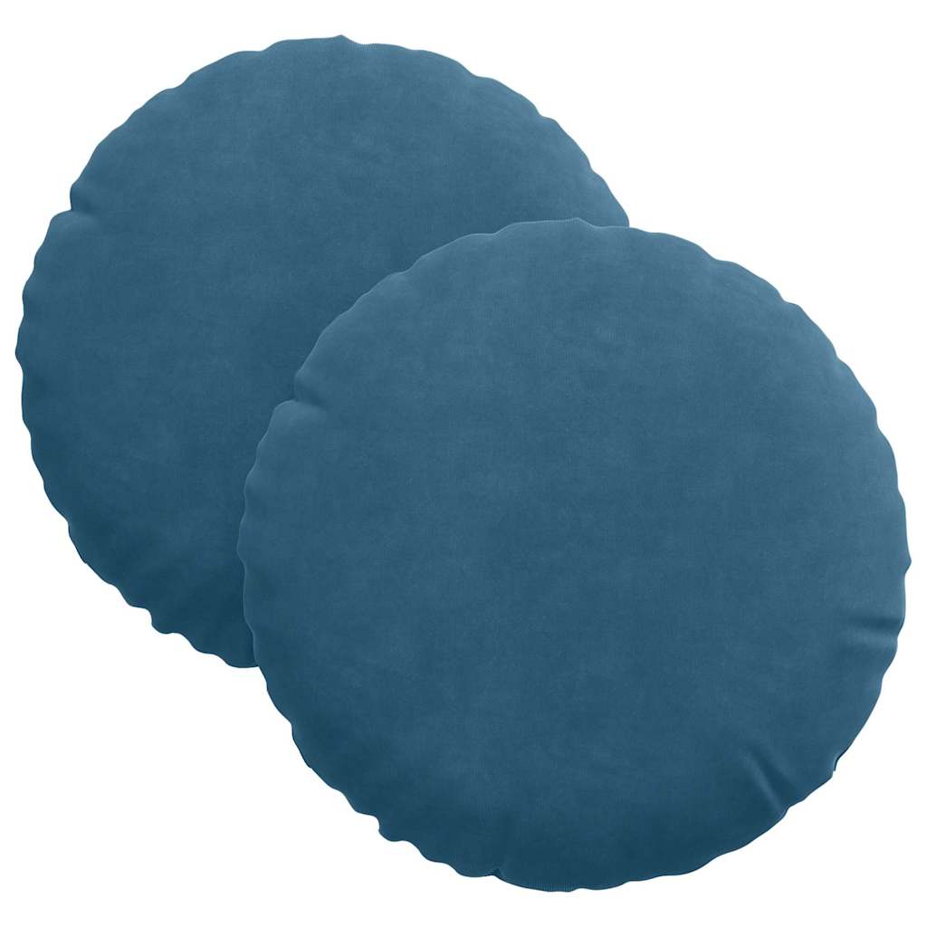 Vidaxl zitkussens 2 stuks blauw ø 40 x 13 cm fluweel