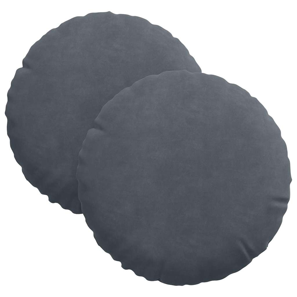 Vidaxl zitkussens 2 stuks donkergrijs ø 40 x 13 cm fluweel