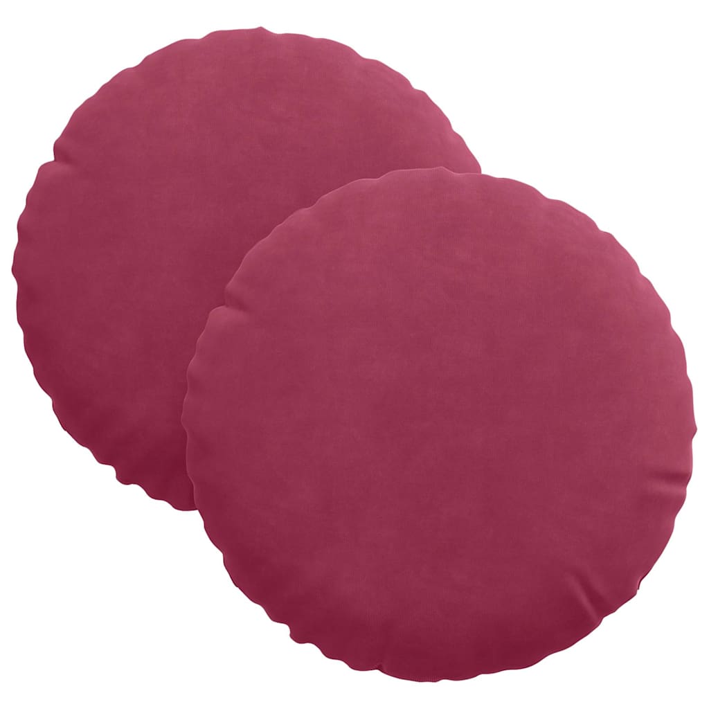 Vidaxl zitkussens 2 stuks wijnrood ø 40 x 13 cm fluweel