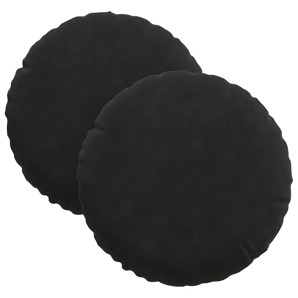 Vidaxl zitkussens 2 stuks zwart ø 40 x 13 cm fluweel