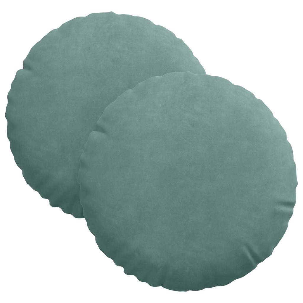 Vidaxl zitkussens 2 stuks zeegroen ø 40 x 13 cm fluweel