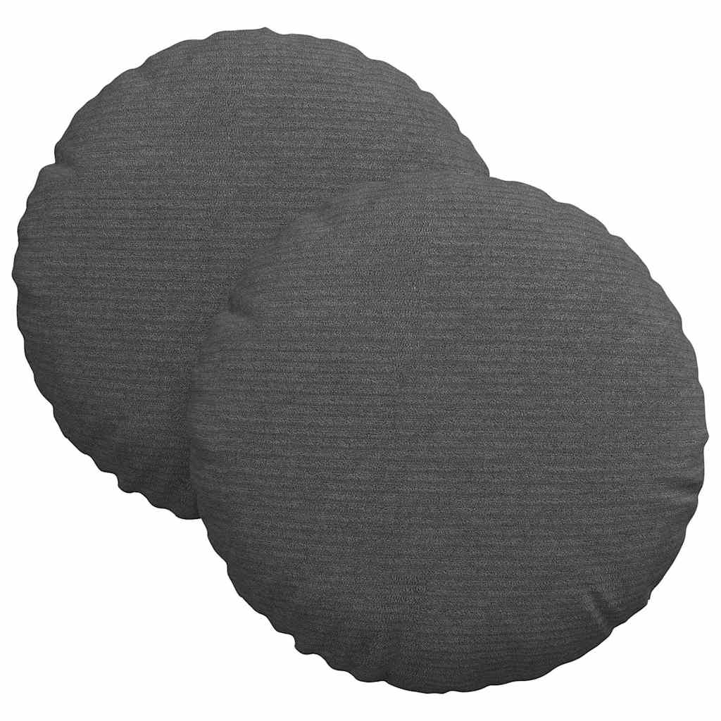 Vidaxl zitkussens 2 pcs donkergrijs ø 30 cm katoen stof
