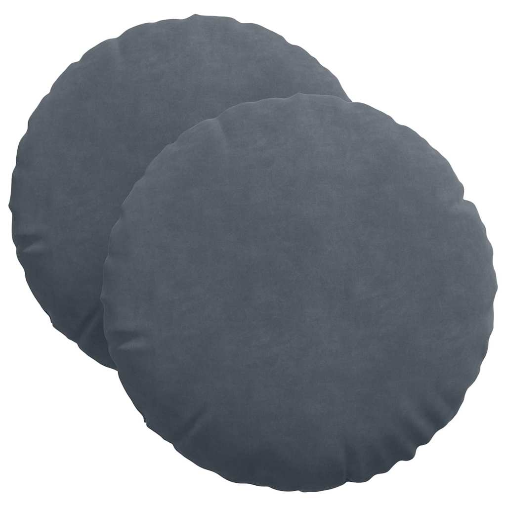 Vidaxl zitkussens 2 stuks donkergrijs ø 40 x 13 cm fluweel