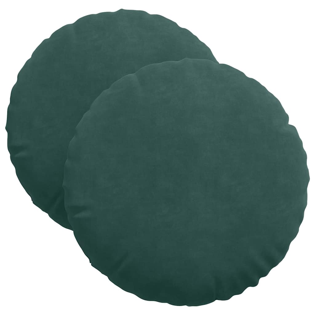 Vidaxl zitkussens 2 stuks donkergroen ø 40 x 13 cm fluweel