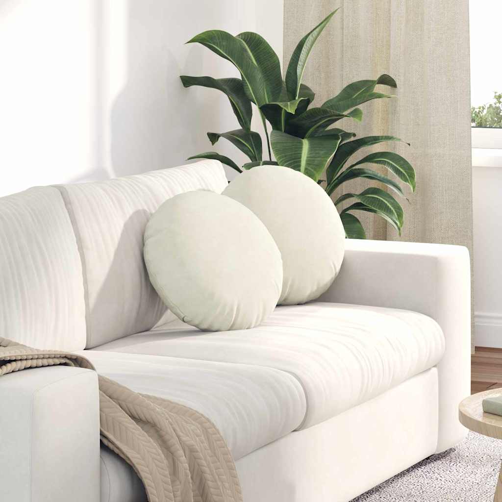 Vidaxl zitkussens 2 stuks crème ø 40 x 13 cm fluweel