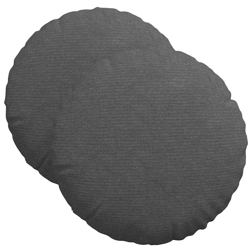 Vidaxl zitkussens 2 pcs donkergrijs ø 40 cm katoen stof