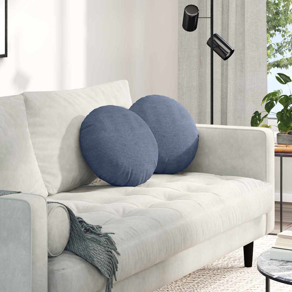 Vidaxl zitkussens 2 pcs blauw ø 40 cm katoen stof