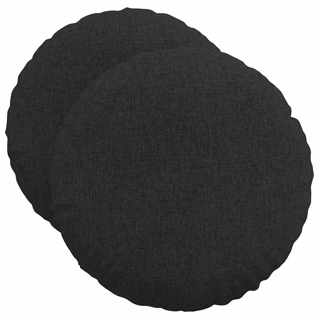 Vidaxl zitkussens 2 pcs zwart ø50 x 19 cm stof