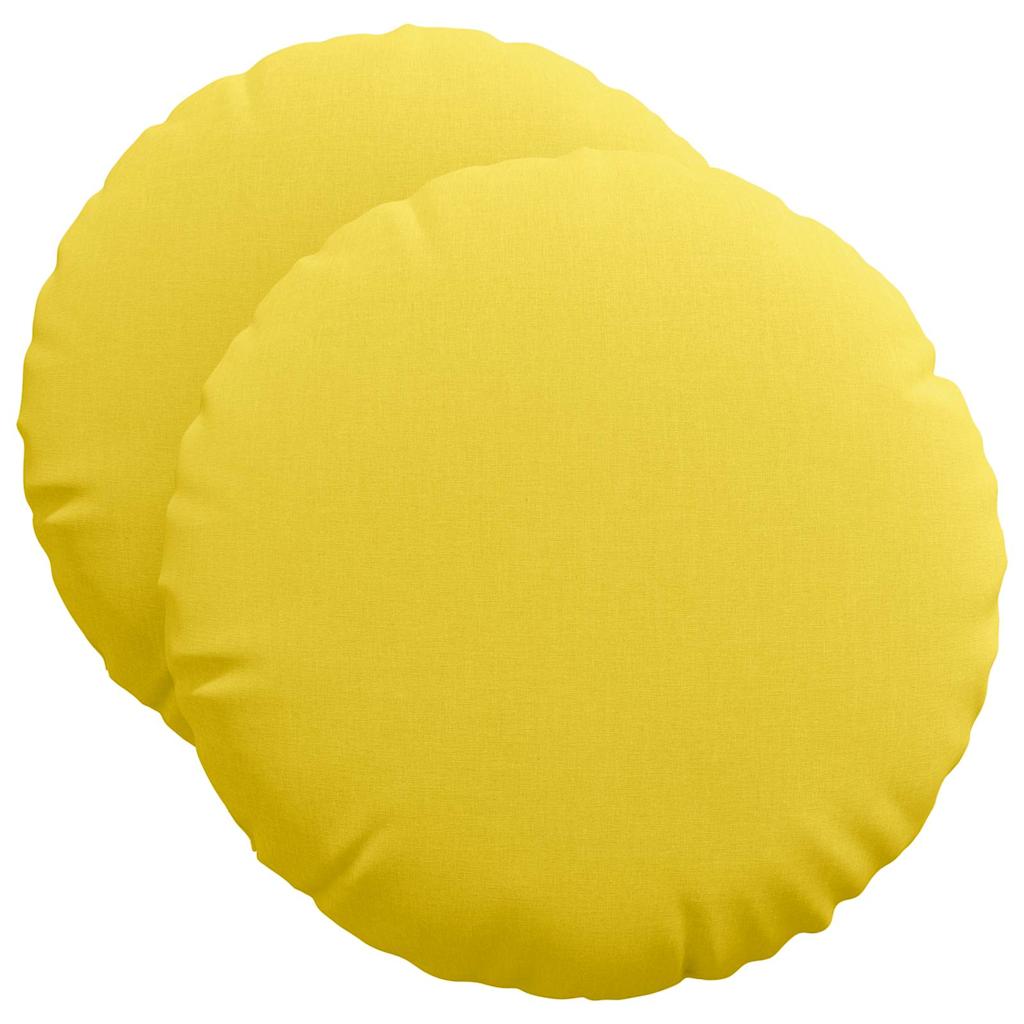 Vidaxl zitkussens 2 pcs lichtgeel ø50 x 19 cm stof