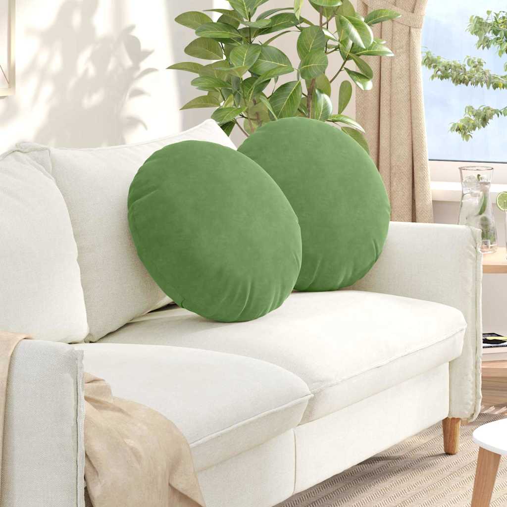 Vidaxl zitkussens 2 stuks lichtgroen ø 40 x 13 cm fluweel