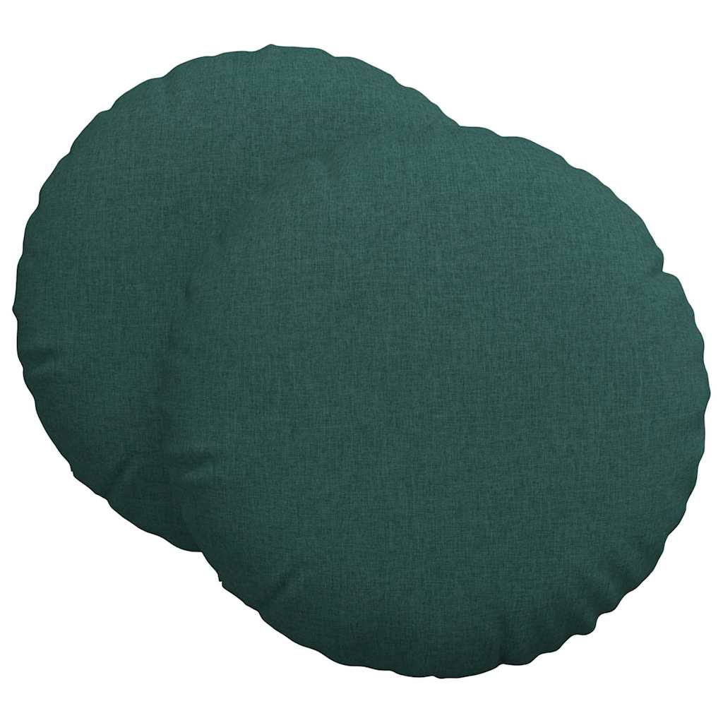 Vidaxl zitkussens 2 pcs donkergroen ø60 x 21 cm stof
