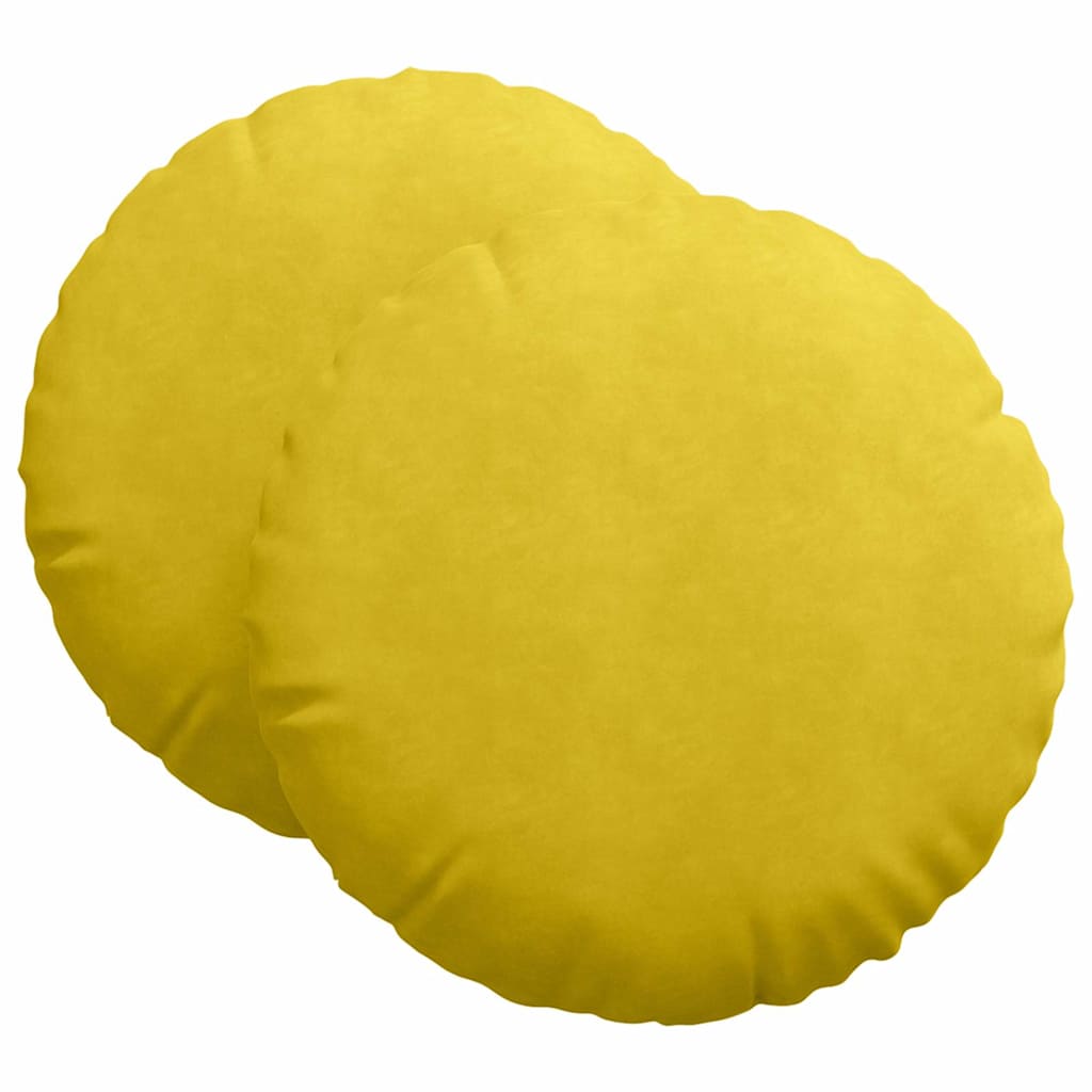 Vidaxl zitkussens 2 stuks geel ø 40 x 13 cm fluweel