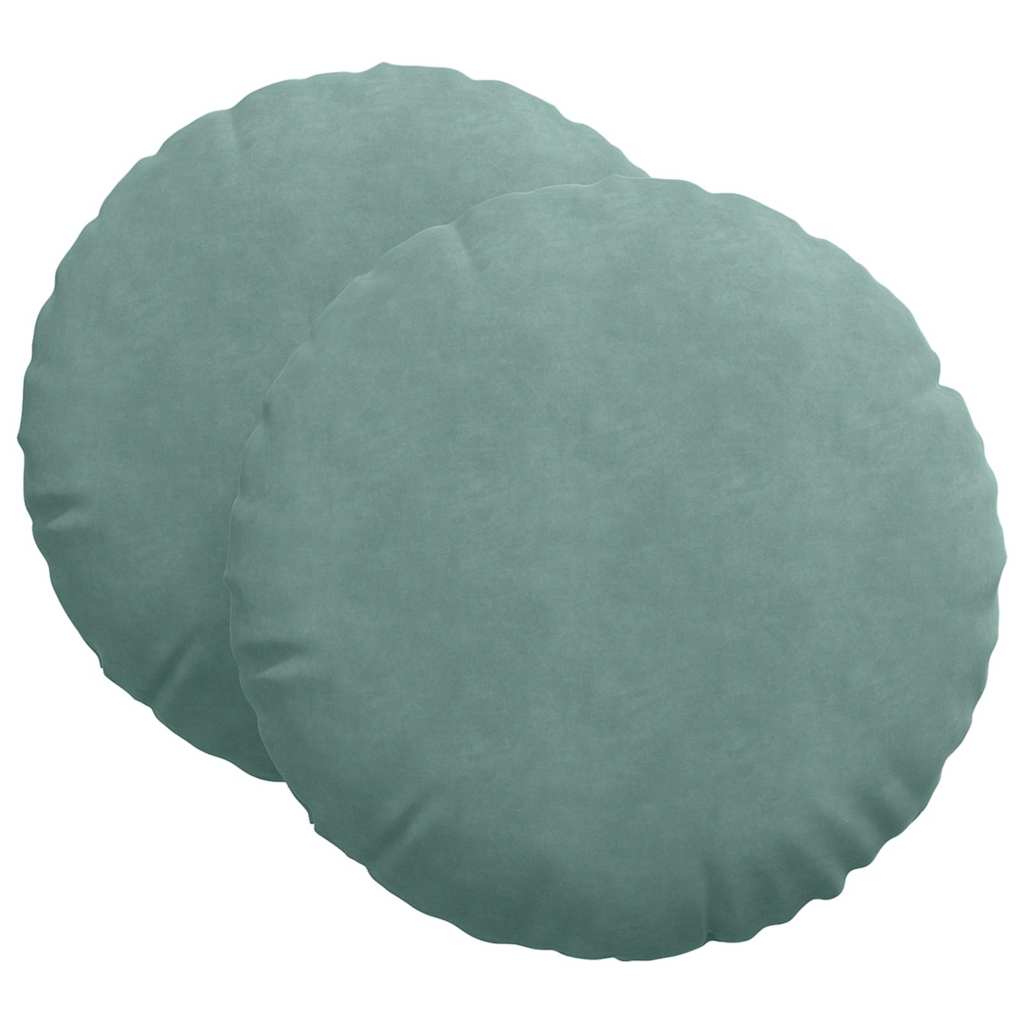 Vidaxl zitkussens 2 stuks zeegroen ø 40 x 13 cm fluweel