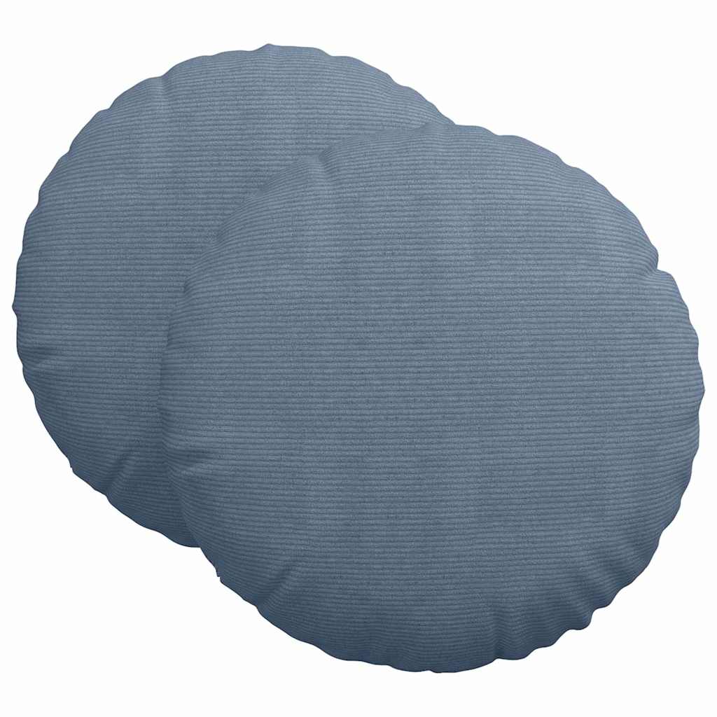 Vidaxl zitkussens 2 pcs blauw ø 60 cm katoen stof