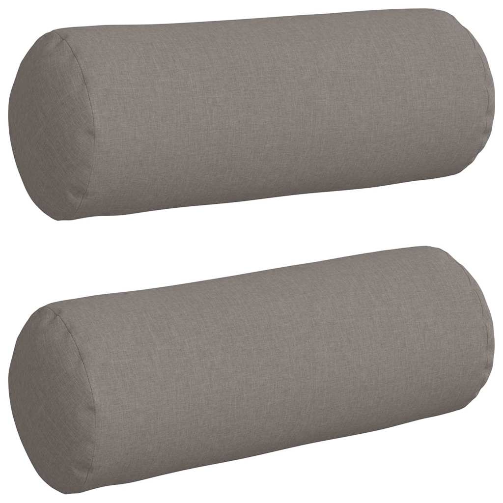 Vidaxl bolster kussens 2 stuks taupe ø 25 x 70 cm stof