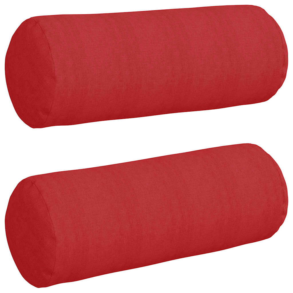 Vidaxl bolster kussens 2 stuks rood ø 25 x 70 cm stof