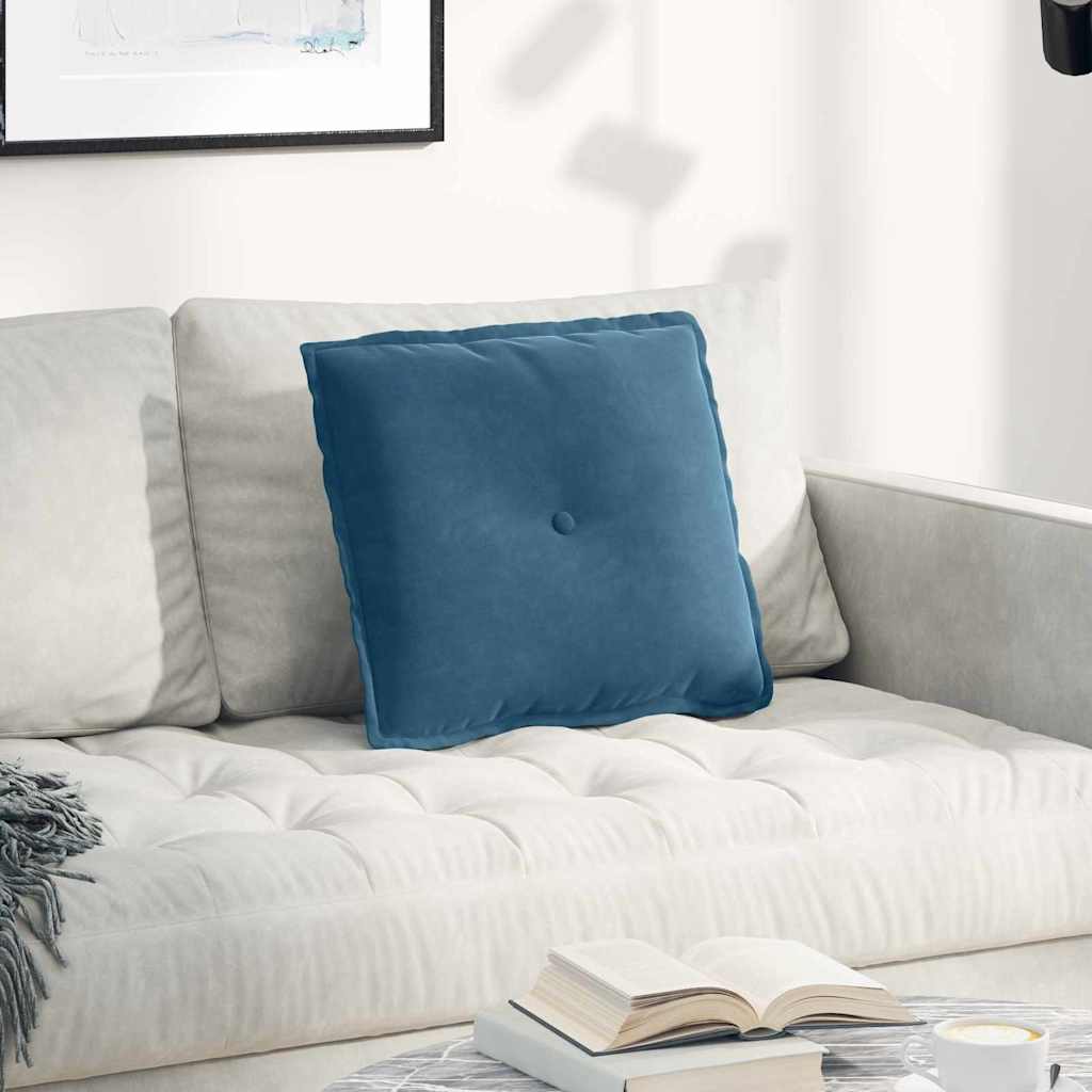 Vidaxl rugkussen blauw 50 x 45 cm cordstof