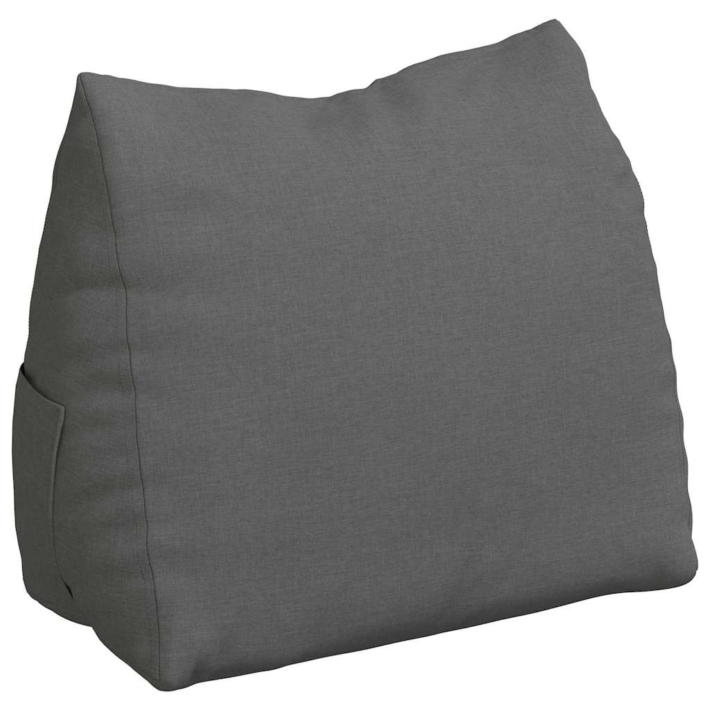 Vidaxl rugkussen donkergrijs 60 x 20 x 50 cm stof