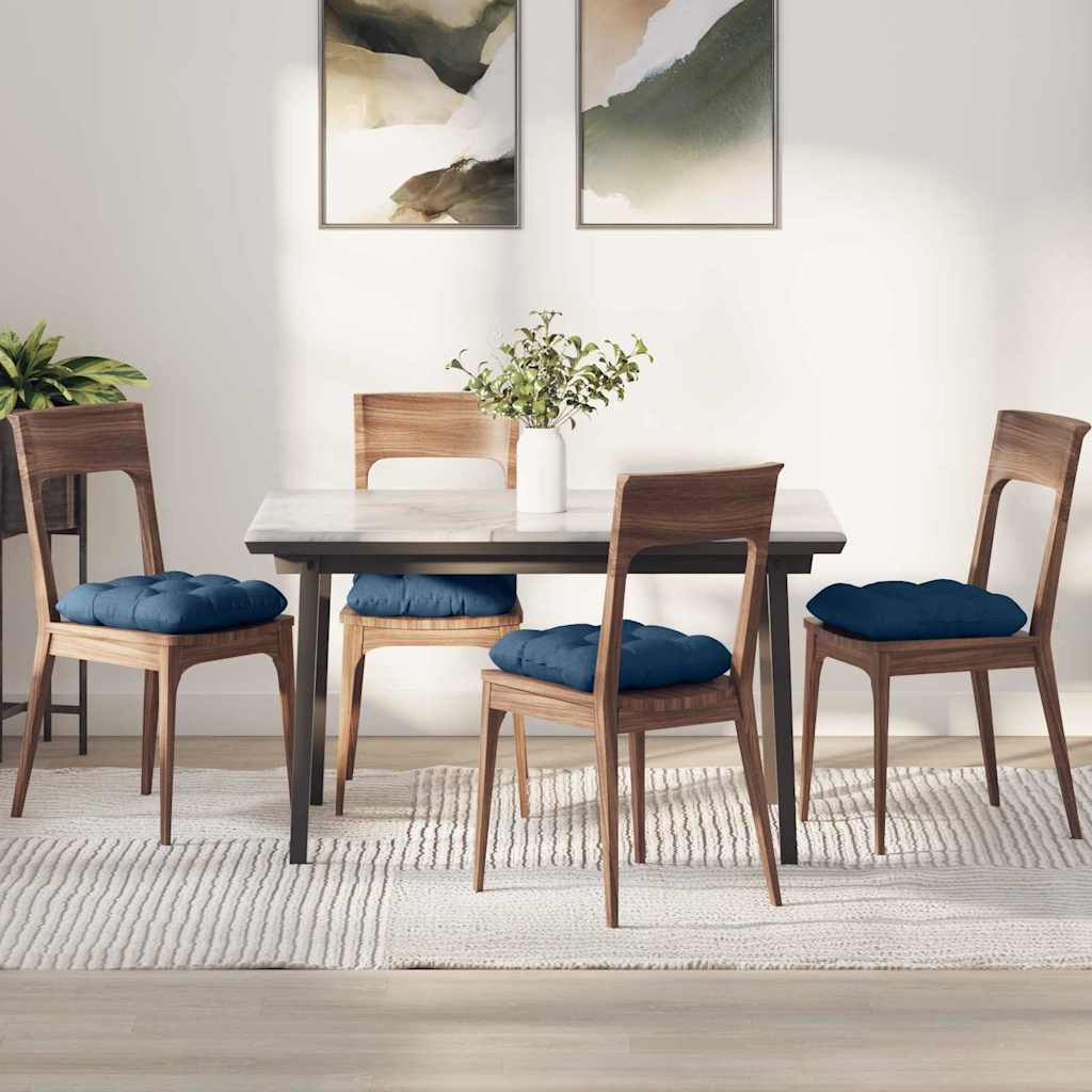 Vidaxl zitkussens 4 pcs blauw 40 x 40 x 12 cm stof
