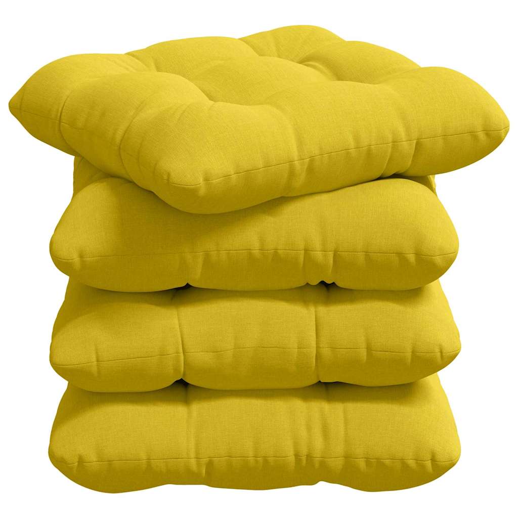 Vidaxl zitkussens 4 pcs lichtgeel 40 x 40 x 12 cm stof
