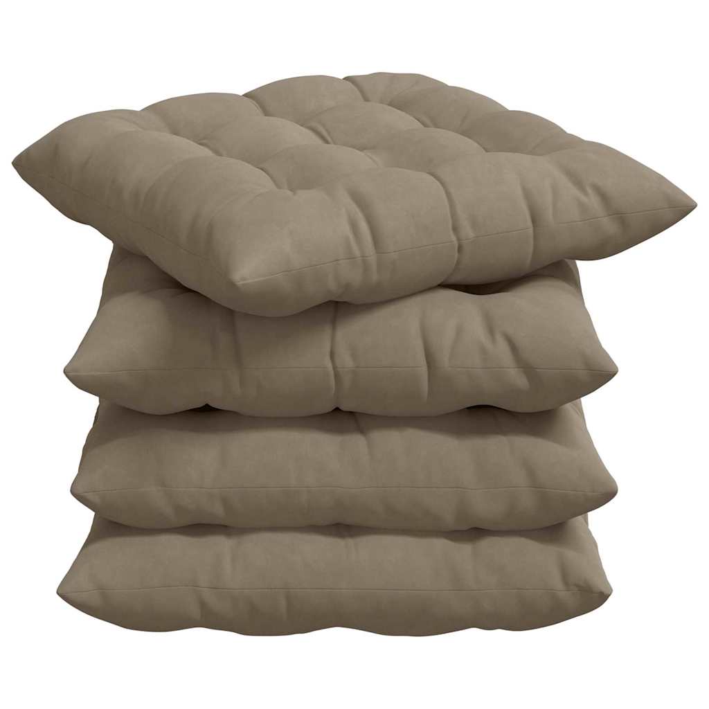 Vidaxl zitkussens 4 stuks taupe 40 x 40 x 6 cm microfibre