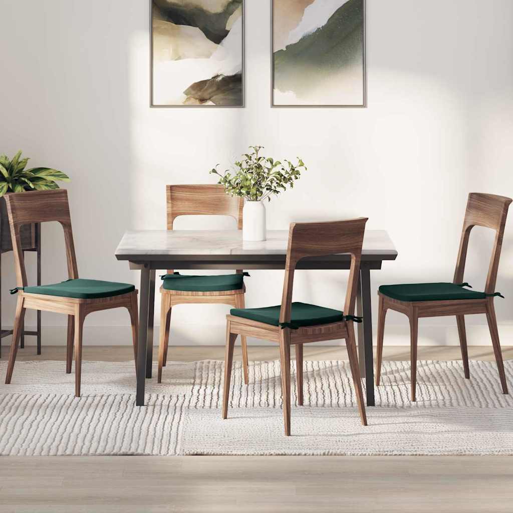 Vidaxl zitkussens 4 pcs donkergroen 40 x 40 x 3 cm fluweel