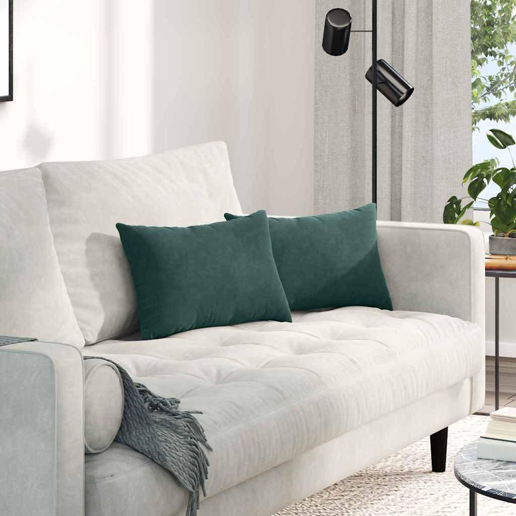 Vidaxl sofa kussens 2 stuks donkergroen 50 x 30 cm cordstof