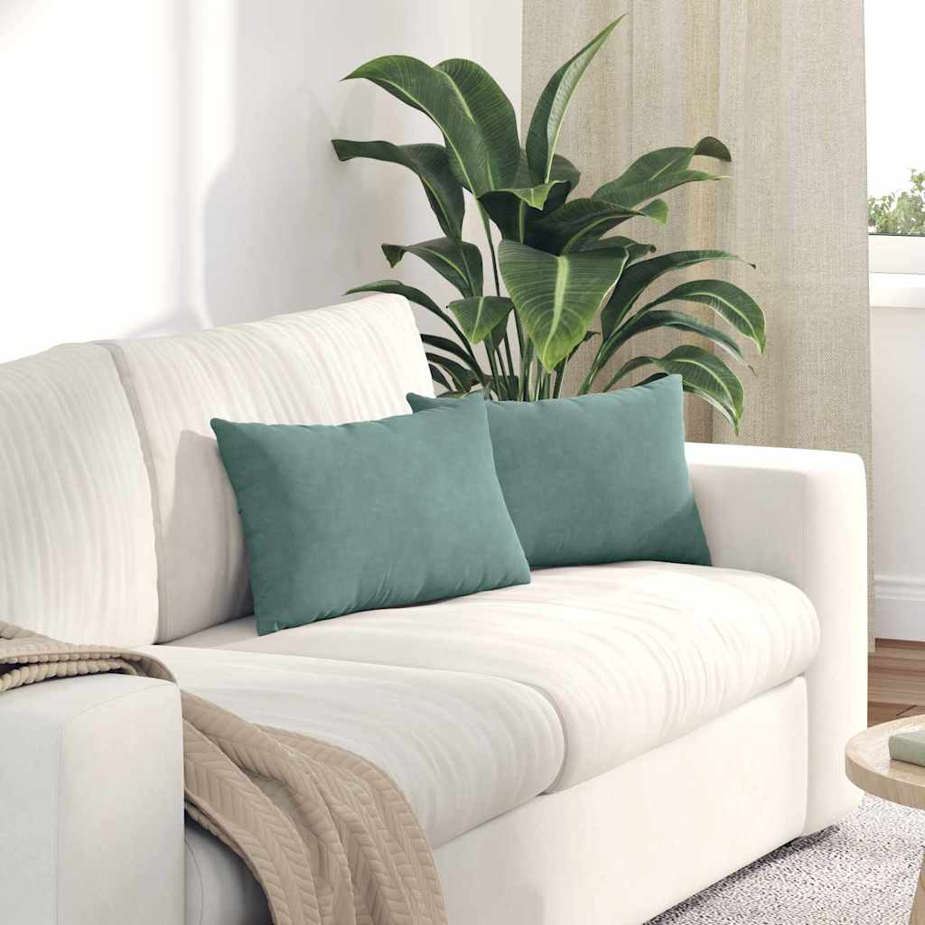 Vidaxl sofa kussens 2 stuks zeegroen 50 x 30 cm cordstof
