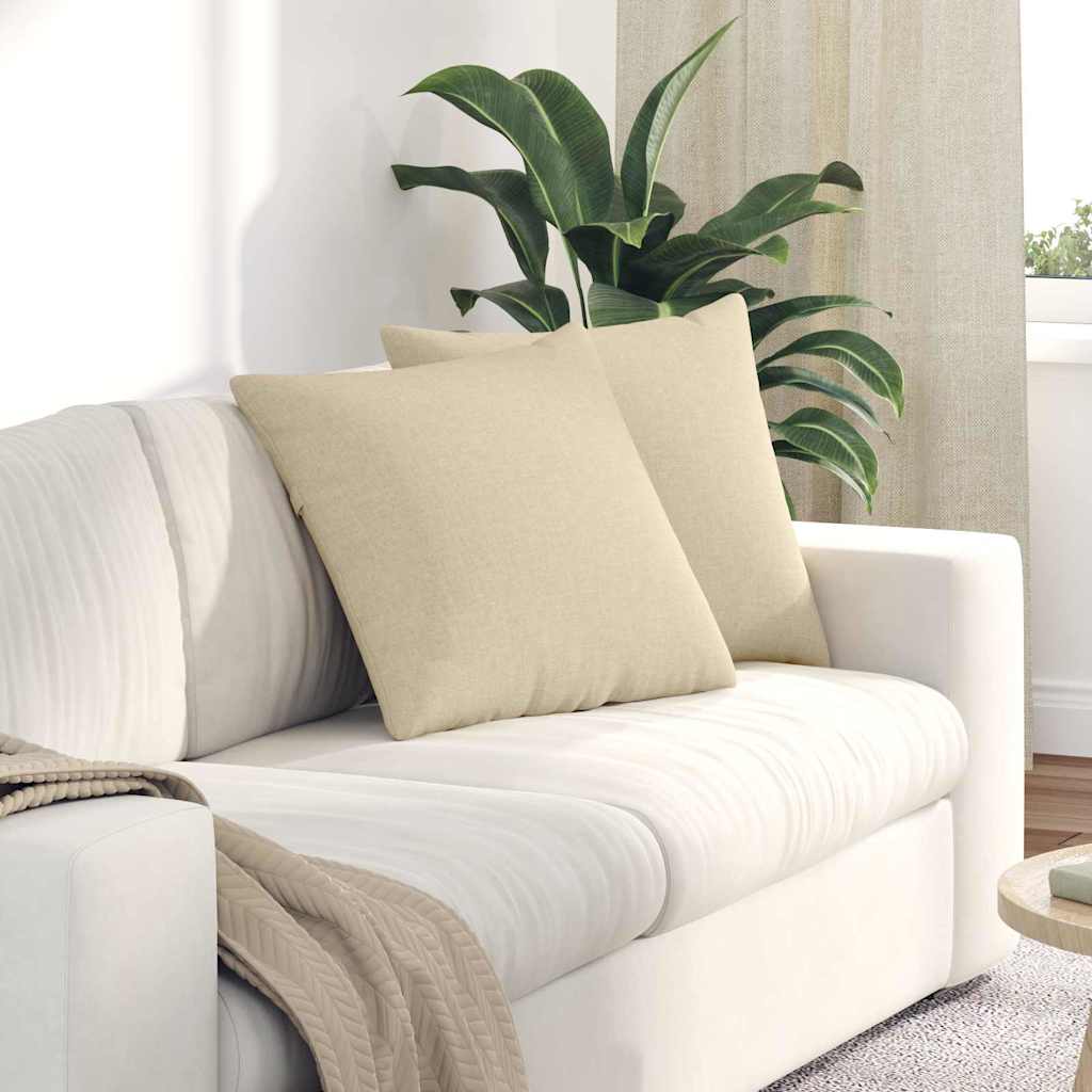 Vidaxl sofa kussens 2 pcs crème 50 x 50 cm stof