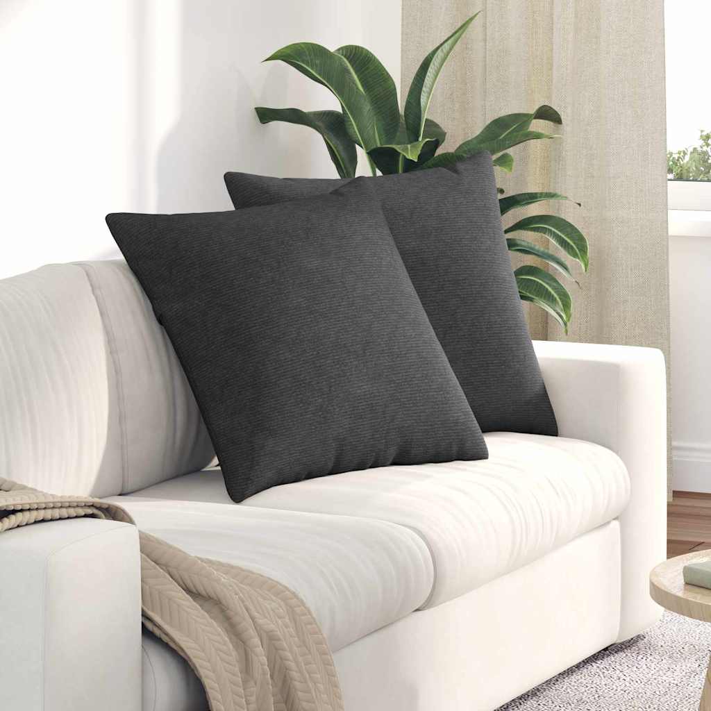 Vidaxl sofa kussens 2 stuks donkergrijs 60 x 60 cm cordstof