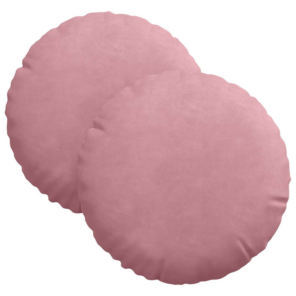 Vidaxl zitkussens 2 stuks roze ø 40 x 13 cm fluweel