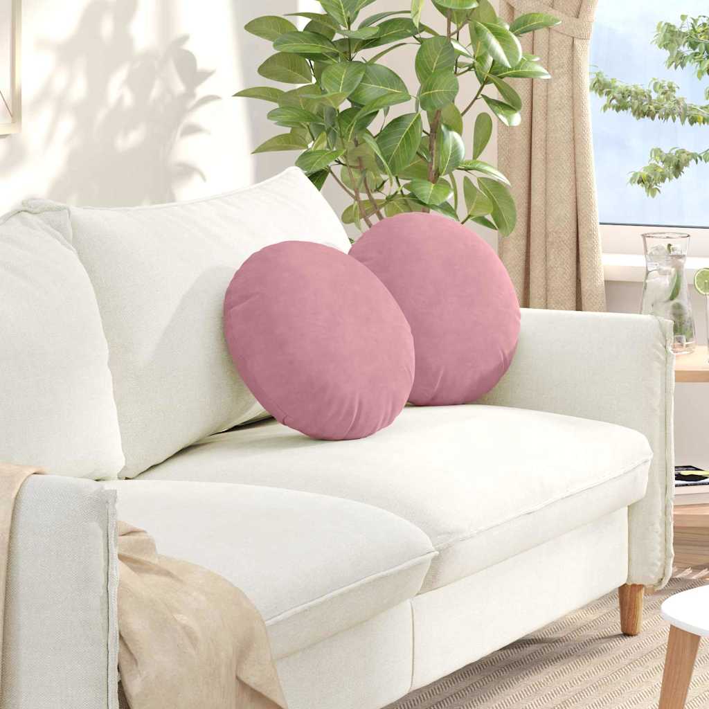 Vidaxl zitkussens 2 stuks roze ø 40 x 13 cm fluweel