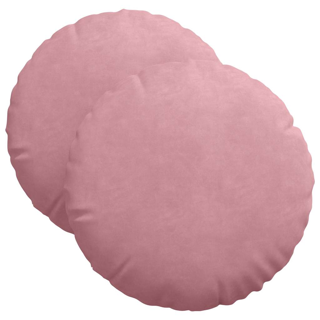 Vidaxl zitkussens 2 stuks roze ø 40 x 13 cm fluweel