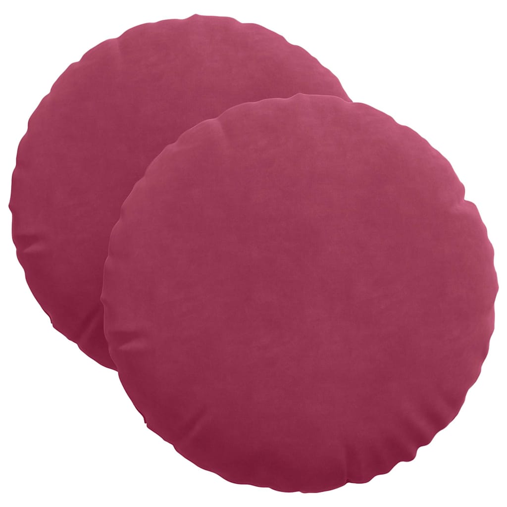 Vidaxl zitkussens 2 stuks wijnrood ø 40 x 13 cm fluweel